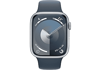 APPLE Watch Series 9 GPS MR9D3TU/A  45 mm Gümüş Rengi Alüminyum Kasa ve Fırtına Mavisi Spor Kordon - S/M_1