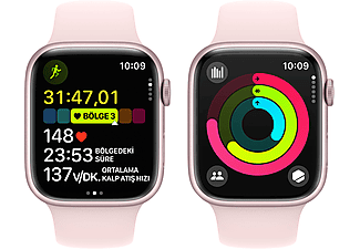 APPLE Watch Series 9 GPS MR9G3TU/A  45 mm Pembe Alüminyum Kasa ve Uçuk Pembe Spor Kordon - S/M_7