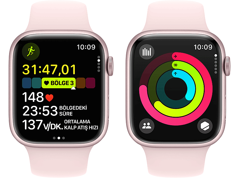 APPLE Watch Series 9 GPS MR9G3TU/A  45 mm Pembe Alüminyum Kasa ve Uçuk Pembe Spor Kordon - S/M_7