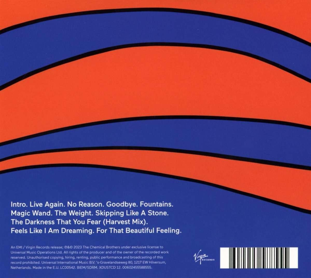 CD-Cover-Art. Blaue und orangefarbene Blöcke mit Text und Logo.