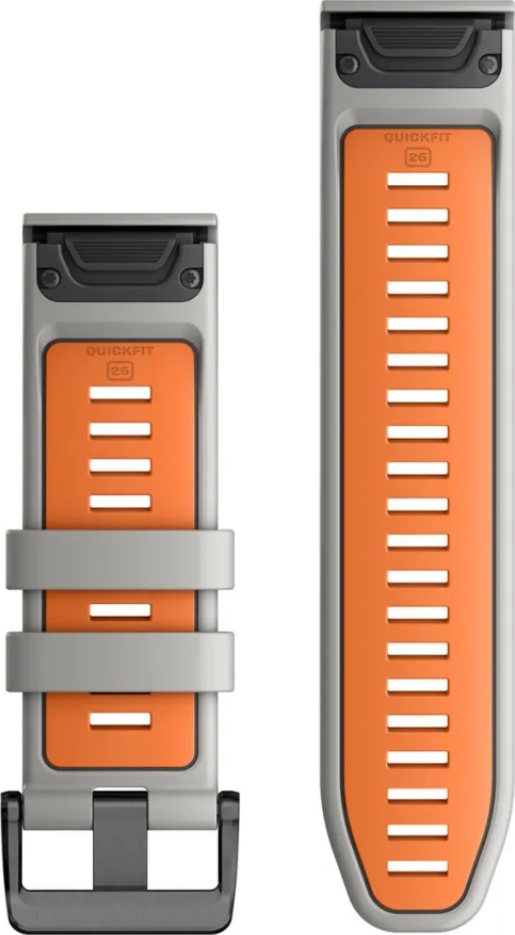 GARMIN QuickFit 26 - Uhrenarmband (Nebelgrau/Glutorange/Schwarz)