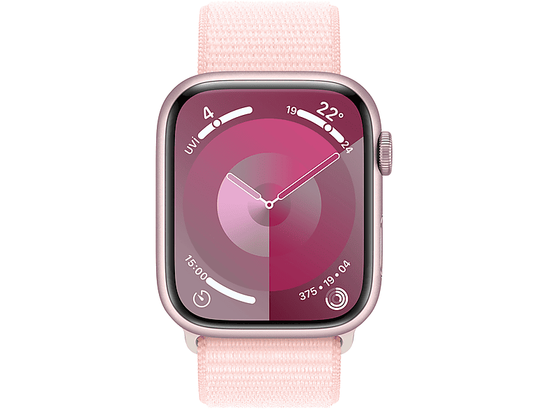 APPLE Watch Series 9 GPS MR9J3TU/A  45 mm Pembe Alüminyum Kasa ve Uçuk Pembe Spor Loop_1