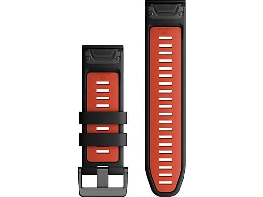 GARMIN QuickFit 26 - Bracciale per orologio (Nero/rosso fiamma)