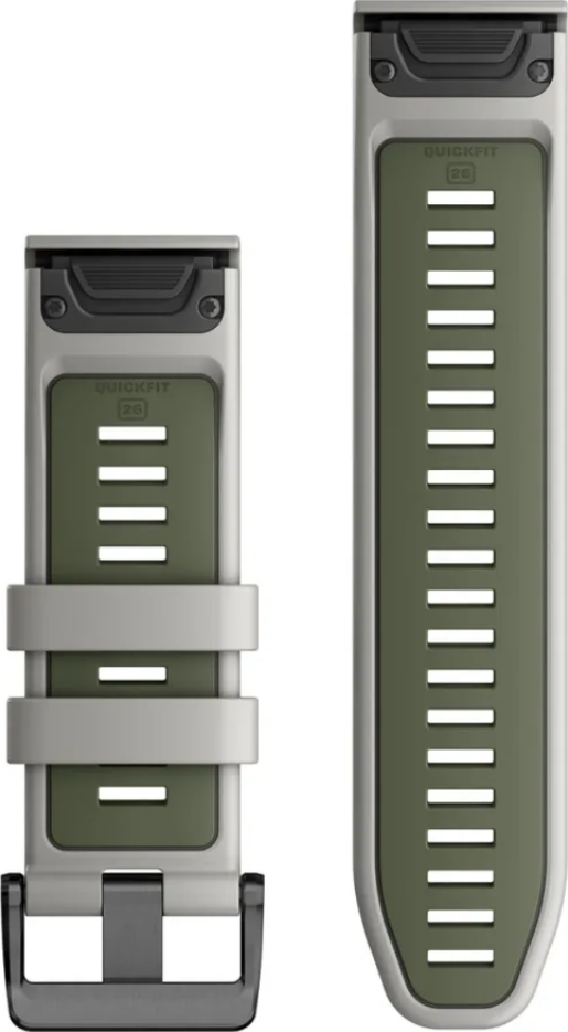 GARMIN QuickFit 26 - Uhrenarmband (Nebelgrau/Moosgrün/Schwarz)