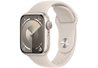 APPLE Watch Series 9 GPS MR8T3TU/A  41 mm Yıldız Işığı Alüminyum Kasa ve Yıldız Işığı Spor Kordon - S/M