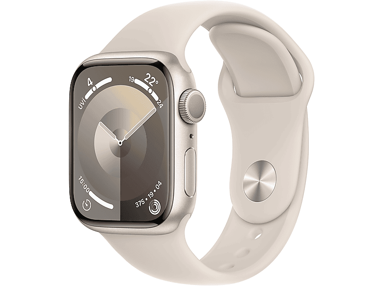 APPLE Watch Series 9 GPS MR8T3TU/A  41 mm Yıldız Işığı Alüminyum Kasa ve Yıldız Işığı Spor Kordon - S/M_0