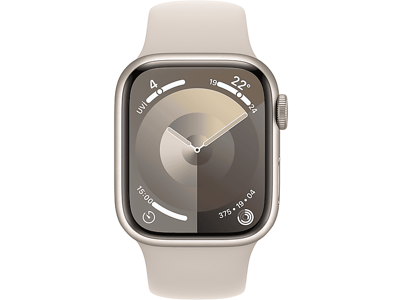 APPLE Watch Series 9 GPS MR8U3TU/A  41 mm Yıldız Işığı Alüminyum Kasa ve Yıldız Işığı Spor Kordon - M/L_1