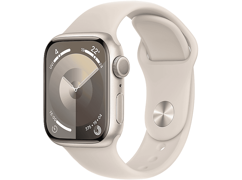 APPLE Watch Series 9 GPS MR8U3TU/A  41 mm Yıldız Işığı Alüminyum Kasa ve Yıldız Işığı Spor Kordon - M/L_0