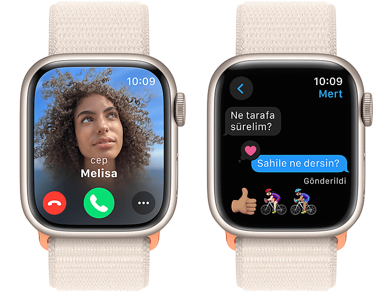 APPLE Watch Series 9 GPS MR8V3TU/A  41 mm Yıldız Işığı Alüminyum Kasa ve Yıldız Işığı Spor Loop_5