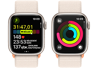 APPLE Watch Series 9 GPS MR8V3TU/A  41 mm Yıldız Işığı Alüminyum Kasa ve Yıldız Işığı Spor Loop_7