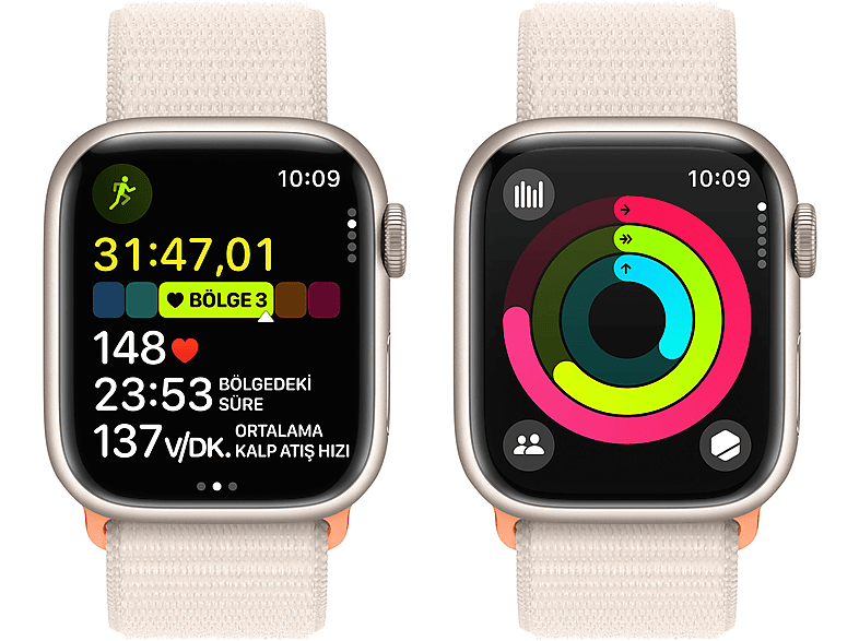 APPLE Watch Series 9 GPS MR8V3TU/A  41 mm Yıldız Işığı Alüminyum Kasa ve Yıldız Işığı Spor Loop_7