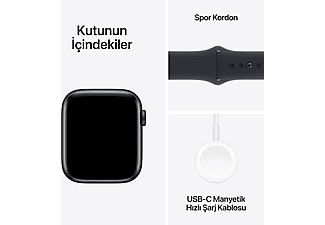 APPLE Watch SE 2023 GPS MRE93TU/A  44 mm Gece Yarısı Alüminyum Kasa ve Gece Yarısı Spor Kordon - M/L_7