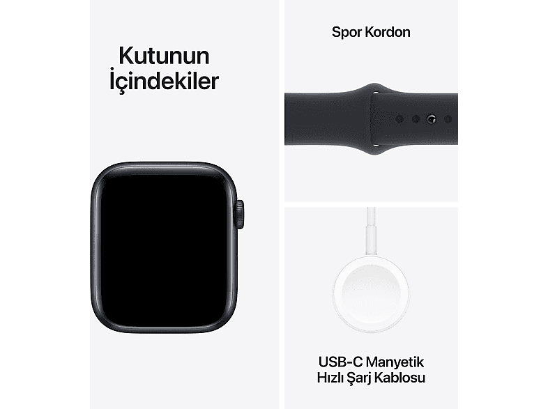 APPLE Watch SE 2023 GPS MRE93TU/A  44 mm Gece Yarısı Alüminyum Kasa ve Gece Yarısı Spor Kordon - M/L_7