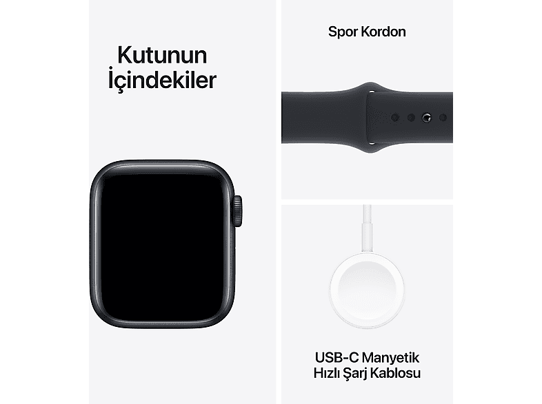 APPLE Watch SE 2023 GPS MR9X3TU/A  40 mm Gece Yarısı Alüminyum Kasa ve Gece Yarısı Spor Kordon - S/M_7