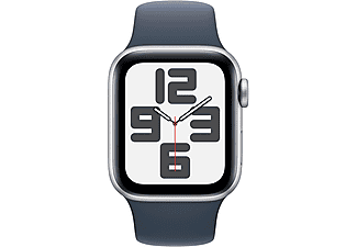 APPLE Watch SE 2023 GPS MRE13TU/A  40 mm Gümüş Rengi Alüminyum Kasa ve Fırtına Mavisi Spor Kordon - S/M_1