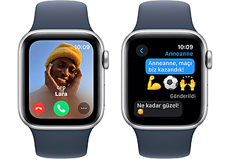 APPLE Watch SE 2023 GPS MRE13TU/A  40 mm Gümüş Rengi Alüminyum Kasa ve Fırtına Mavisi Spor Kordon - S/M_3