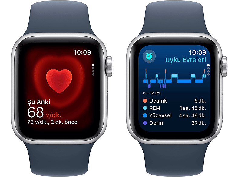 APPLE Watch SE 2023 GPS MRE13TU/A  40 mm Gümüş Rengi Alüminyum Kasa ve Fırtına Mavisi Spor Kordon - S/M_4