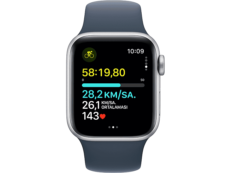 APPLE Watch SE 2023 GPS MRE13TU/A  40 mm Gümüş Rengi Alüminyum Kasa ve Fırtına Mavisi Spor Kordon - S/M_5