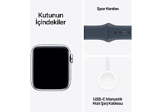 APPLE Watch SE 2023 GPS MRE13TU/A  40 mm Gümüş Rengi Alüminyum Kasa ve Fırtına Mavisi Spor Kordon - S/M_7