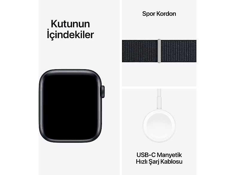 APPLE Watch SE 2023 GPS MREA3TU/A  44 mm Gece Yarısı Alüminyum Kasa ve Gece Yarısı Spor Loop_7