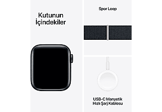 APPLE Watch SE 2023 GPS MRE03TU/A  40 mm Gece Yarısı Alüminyum Kasa ve Gece Yarısı Spor Loop_7