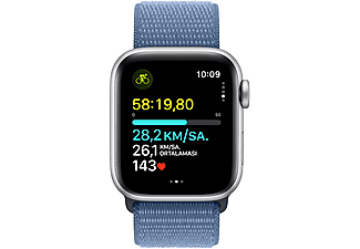 APPLE Watch SE 2023 GPS MRE33TU/A  40 mm Gümüş Rengi Alüminyum Kasa ve Buz Mavisi Spor Loop_5