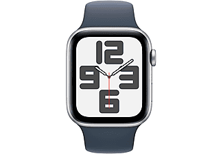 APPLE Watch SE 2023 GPS MREE3TU/A  44 mm Gümüş Rengi Alüminyum Kasa ve Fırtına Mavisi Spor Kordon - M/L_1