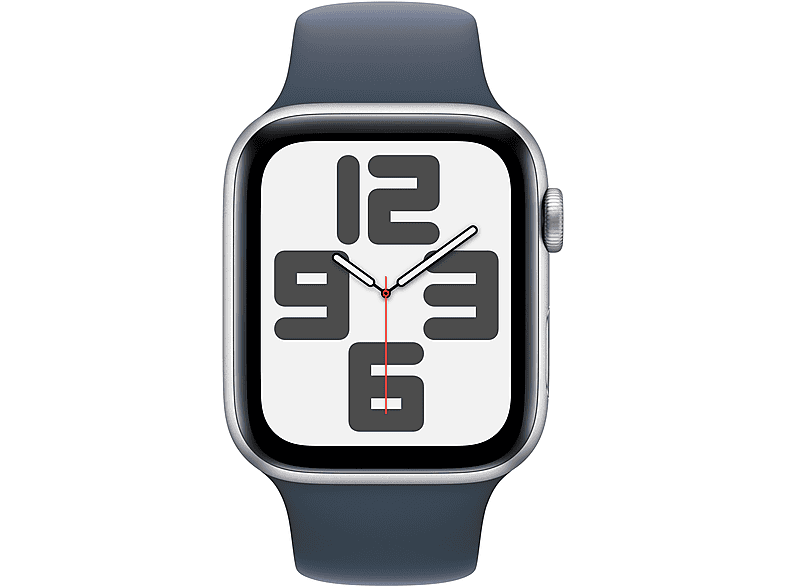 APPLE Watch SE 2023 GPS MREE3TU/A  44 mm Gümüş Rengi Alüminyum Kasa ve Fırtına Mavisi Spor Kordon - M/L_1