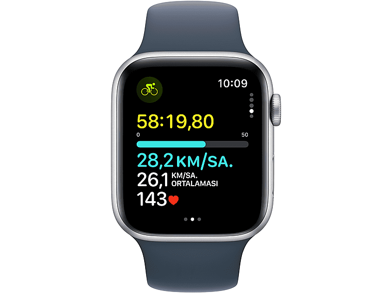 APPLE Watch SE 2023 GPS MREE3TU/A  44 mm Gümüş Rengi Alüminyum Kasa ve Fırtına Mavisi Spor Kordon - M/L_5