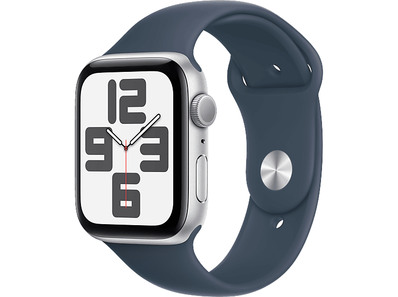 Apple Watch Se 2023 Gps Mree3Tu/A  44 Mm Gümüş Rengi Alüminyum Kasa Ve Fırtına Mavisi Spor Kordon - M/L -1