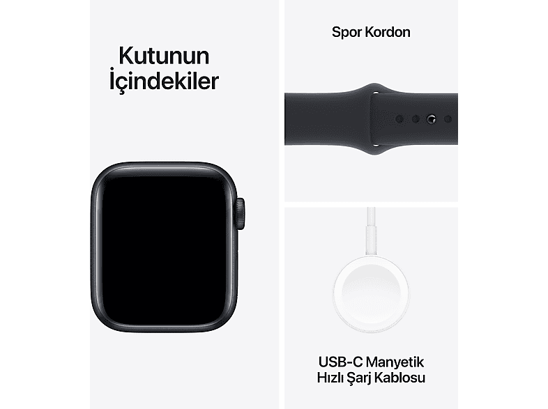 APPLE Watch SE 2023 GPS MR9Y3TU/A  40 mm Gece Yarısı Alüminyum Kasa ve Gece Yarısı Spor Kordon - M/L_7