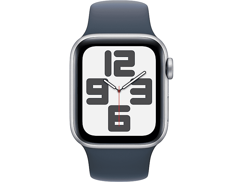 APPLE Watch SE 2023 GPS MRE23TU/A  40 mm Gümüş Rengi Alüminyum Kasa ve Fırtına Mavisi Spor Kordon - M/L_1