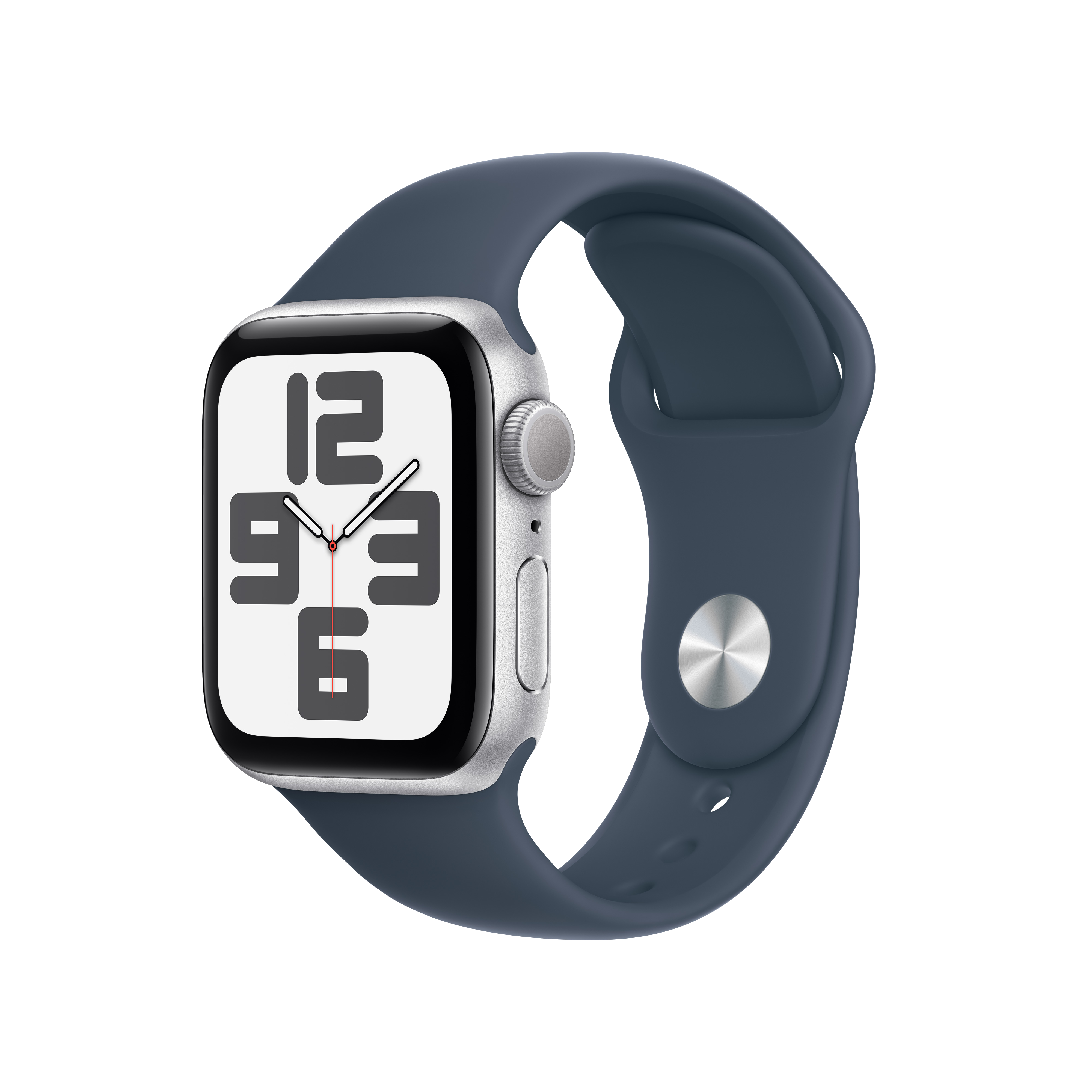 APPLE Watch SE 2023 GPS MRE23TU/A  40 mm Gümüş Rengi Alüminyum Kasa ve Fırtına Mavisi Spor Kordon - M/L