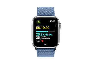 APPLE Watch SE 2023 GPS MREF3TU/A  44 mm Gümüş Rengi Alüminyum Kasa ve Buz Mavisi Spor Loop_5