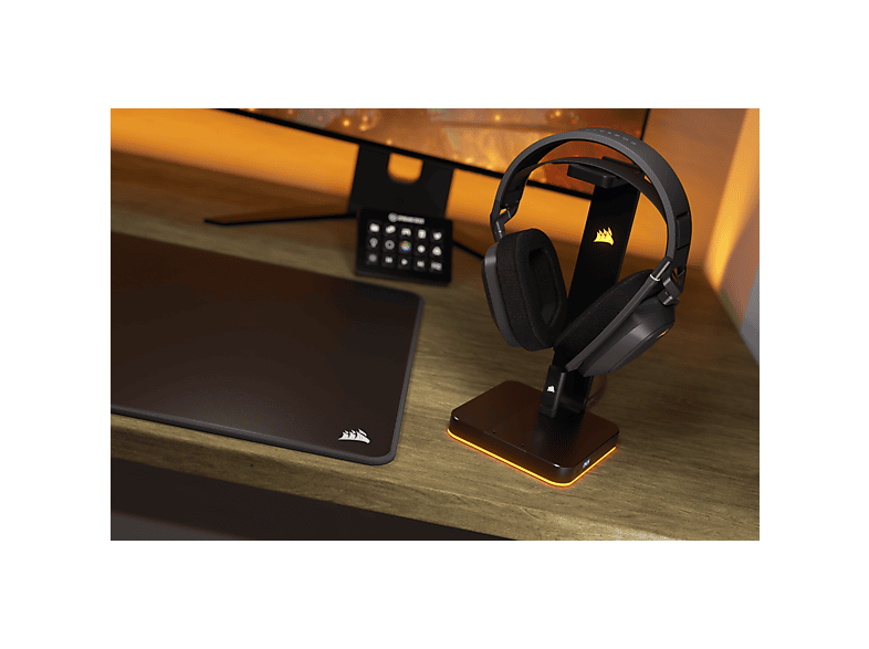 CORSAIR HS80 MAX WIRELESS Multiplatform Gaming Headset met Bluetooth – Dolby Atmos – Microfoon van Uitzendkwaliteit – iCUE Compatibel – PC, Mac, PS5, PS4, Mobiel – Staalgrijs