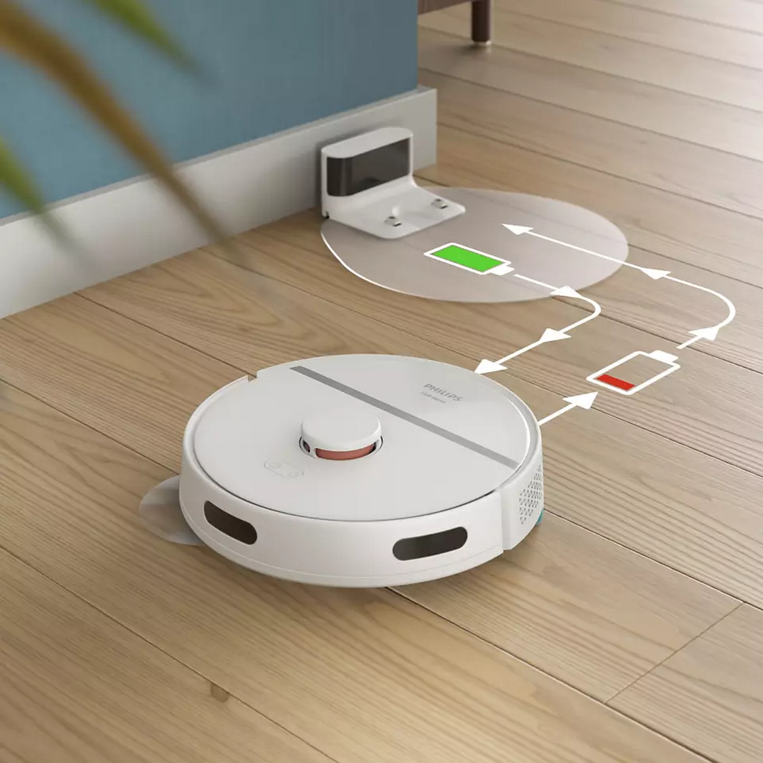 PHILIPS Robotstofzuiger met reinigingsfunctie HomeRun Aqua Serie 3000 (XU3000/02)