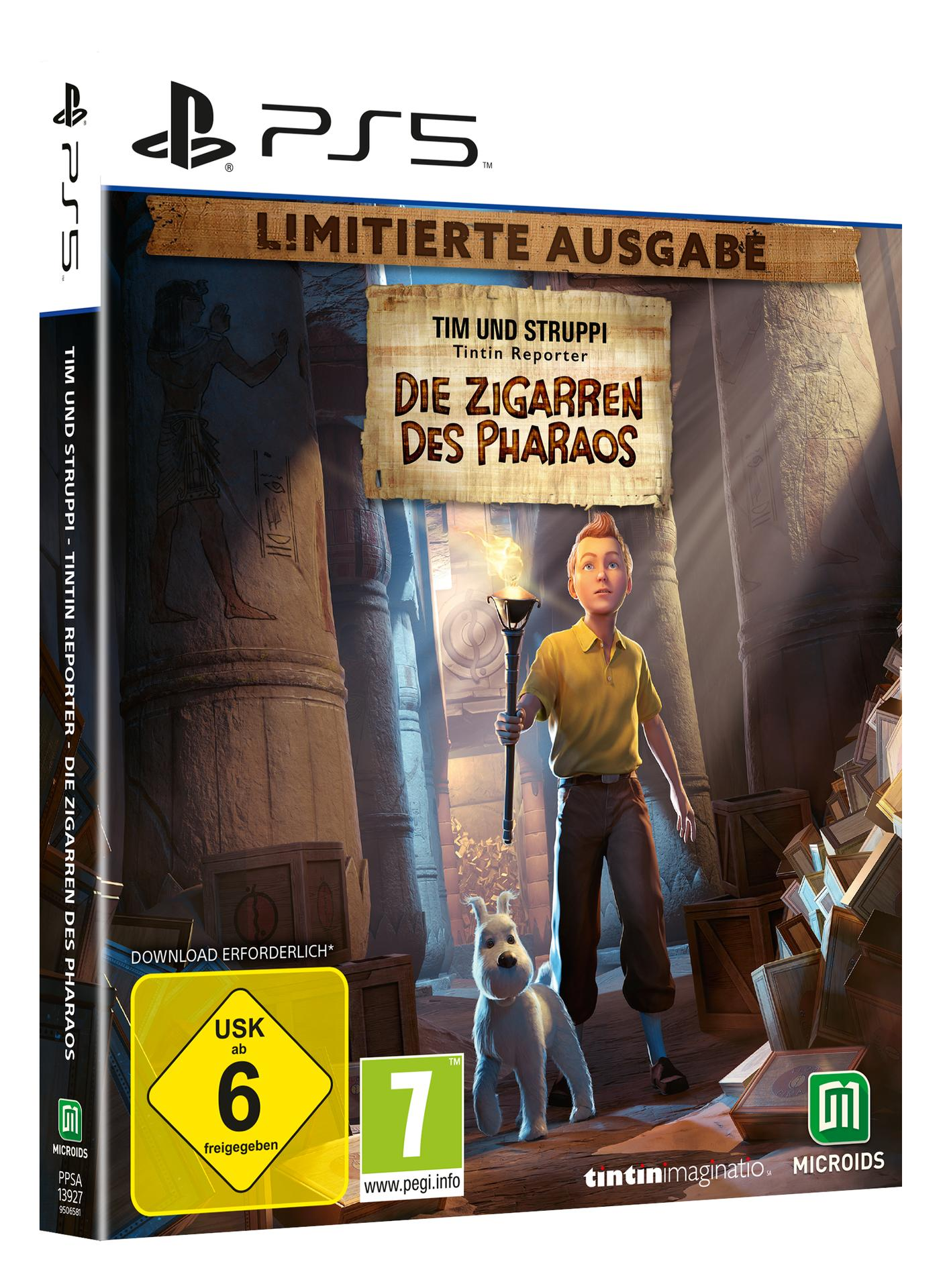 Tim und Struppi in 'Die Zigarren des Pharaos' PS5 Spielbox.