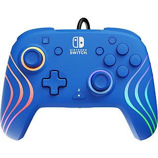 Mando Nintendo Switch - PDP Afterglow Wave Wired Controller, Para Nintendo Switch, Con cable, Azul