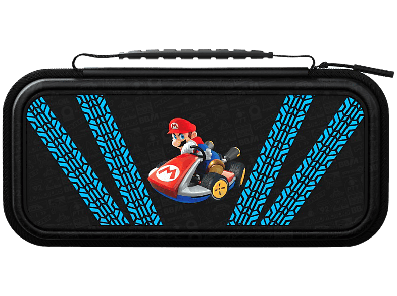 Funda Nintendo Switch - PDP Travel Case Plus Glow Kart Drift, Para Switch, Con cremallera, Negro y Azul