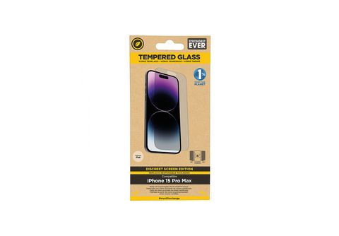 Protector pantalla  ISY IPG 5183-2.5D, Para iPhone 15 Pro Max, Antihuellas  dactilares, Antiarañazos, Vidrio templado