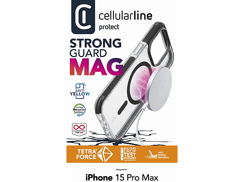 CELLULARLINE iPhone 15 Pro Max Tetra Force Ultra Koruma Magsafe Telefon Kılıfı Şeffaf_2