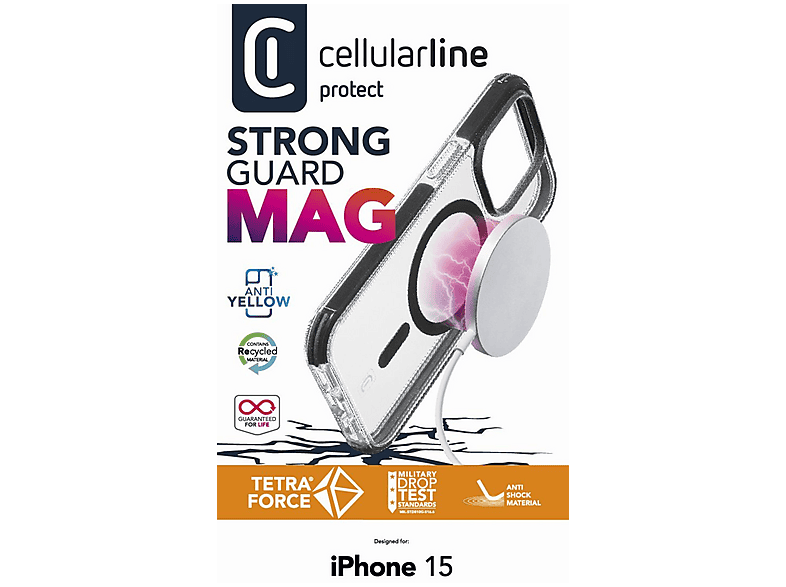 CELLULARLINE iPhone 15 Tetra Force Ultra Koruma Magsafe Telefon Kılıfı Şeffaf_1