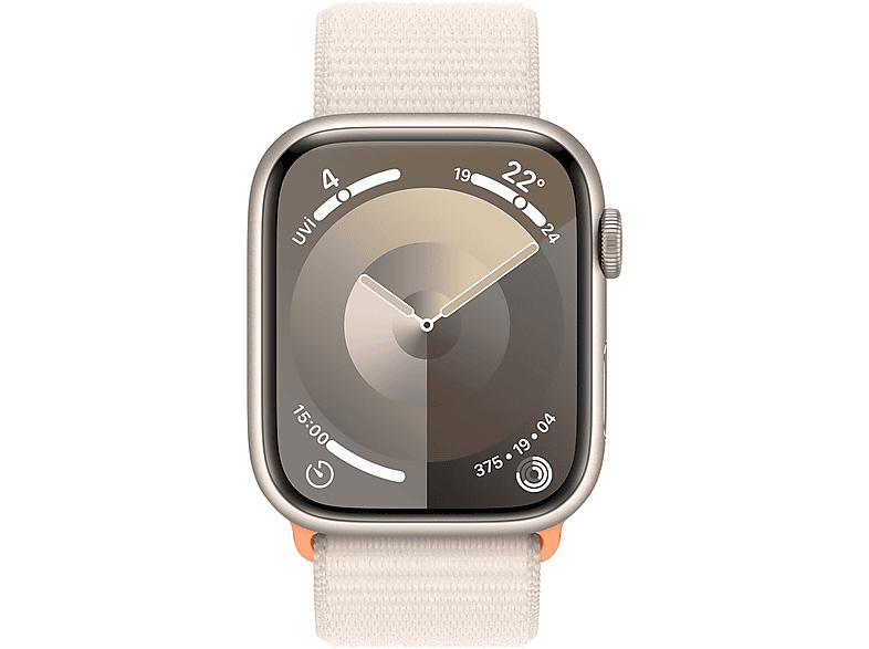 APPLE Watch Series 9 GPS MR983TU/A  45 mm Yıldız Işığı Alüminyum Kasa ve Yıldız Işığı Spor Loop_1