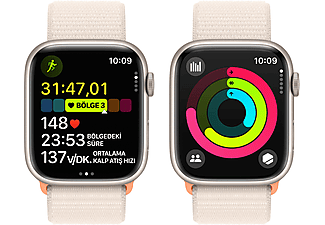 APPLE Watch Series 9 GPS MR983TU/A  45 mm Yıldız Işığı Alüminyum Kasa ve Yıldız Işığı Spor Loop_8