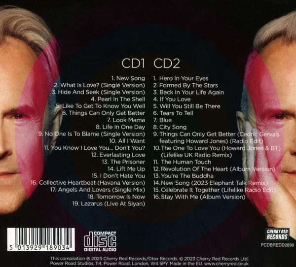 Ein CD-Case mit einer Titelliste auf der linken Seite und Künstlergesichtern an den Seiten.