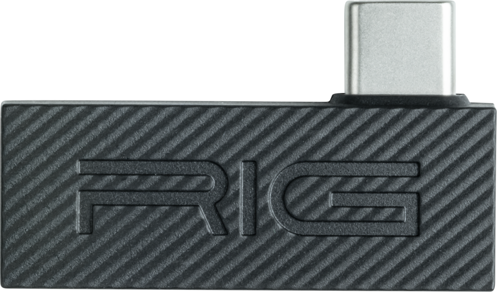 Fekete-szürke RIG eszköz USB-C csatlakozóval.