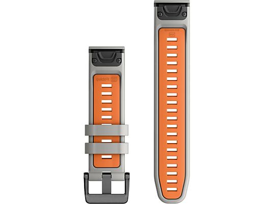 GARMIN QuickFit 22 - Bracciale per orologio (Grigio nebbia/Arancia rossa/Nero)