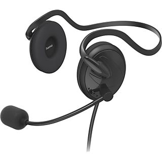 HAMA NHS-P100 V2 Office-Headset mit Neckband, 3.5mm, On-Ear, 95dB, 30mm Treiber, Schwarz