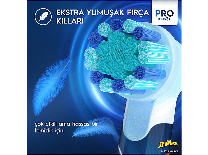 ORAL B Vitality Pro Spiderman Özel Seri Çocuklar İçin Şarj Edilebilir Diş Fırçası D103_3