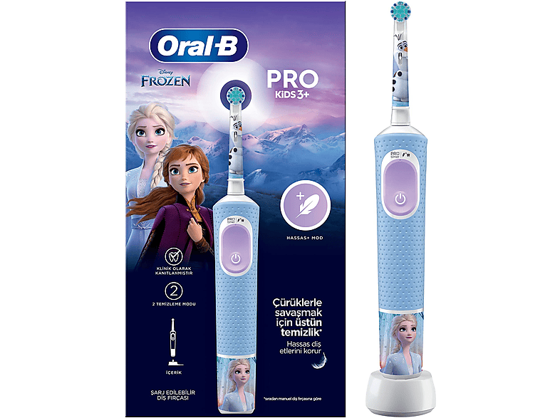 ORAL B Vitality Pro Frozen Özel Seri Çocuklar İçin Şarj Edilebilir Diş Fırçası D103_1